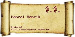 Hanzel Henrik névjegykártya